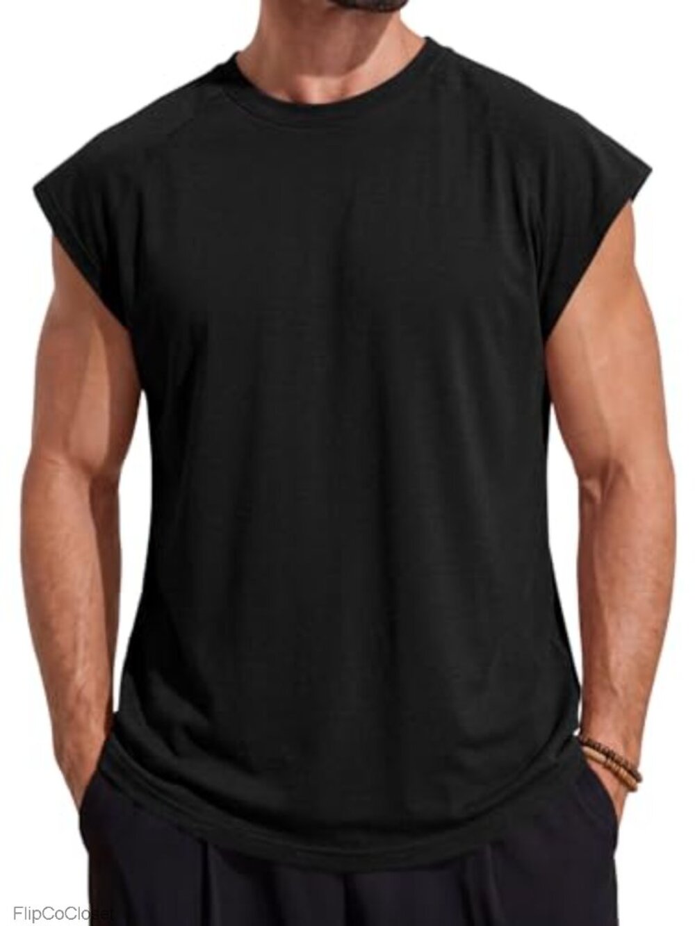 Men's Cap Sleeve Tank Top Cotton Blend Athletic Gym